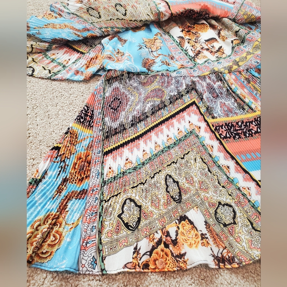 Melissa Paige Colorful Patterned Ruffle Blouse - Picture 9 of 12